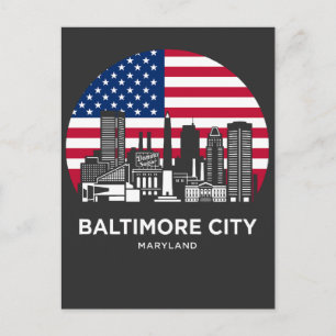 Baltimore Maryland Amerikanische Flagge Postkarte
