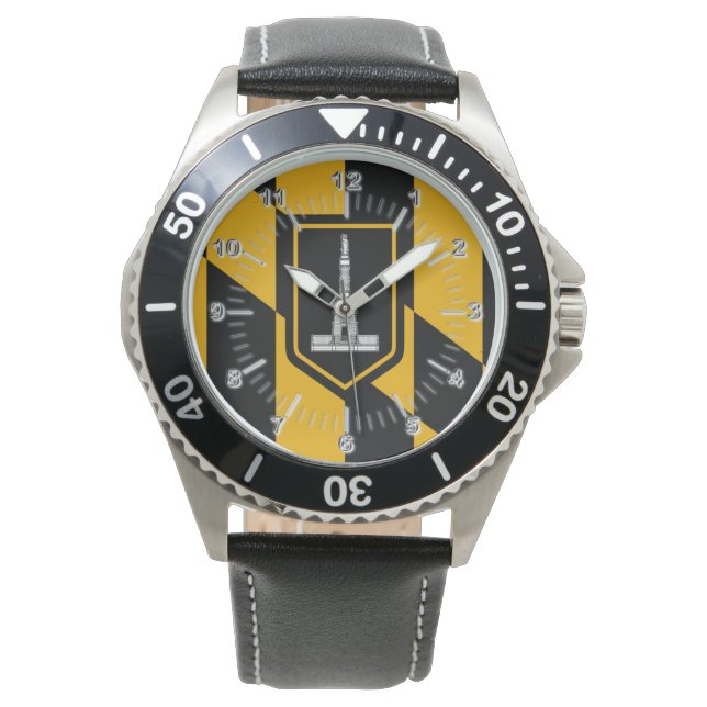 Baltimore (Maryland) City Flag Watch Armbanduhr (Vorderseite)