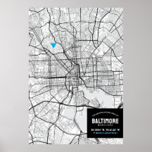 Baltimore, Maryland City Map + Ihre Lage markieren