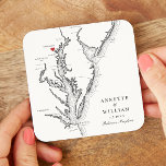 Baltimore Maryland Elegante Schwarz-weiße Hochzeit Rechteckiger Pappuntersetzer<br><div class="desc">Gedenken Sie Ihre Baltimore Hochzeit mit unseren "Keepake Paper Drinks" Coaster mit einem charmanten Chesapeake Bay-Karte Thema. Diese Untersetzer sind perfekt geeignet für gepflegte Orte wie The Grand Baltimore, The Belvedere, The Walters Art Museum, Baltimore Museum of Industry und The Engineer's Club. Sie fügen Ihrem besonderen Tag eine lokale Touch...</div>