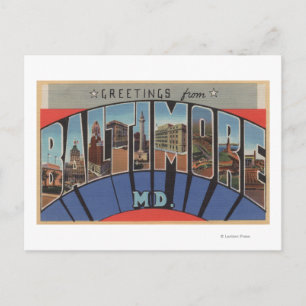 Baltimore, Maryland - Große Buchstabenszenen Postkarte