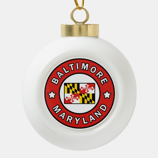 Baltimore Maryland Keramik Kugel-Ornament (Vorderseite)