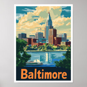 Baltimore Maryland Kunstvoll wandern im Vintage Poster