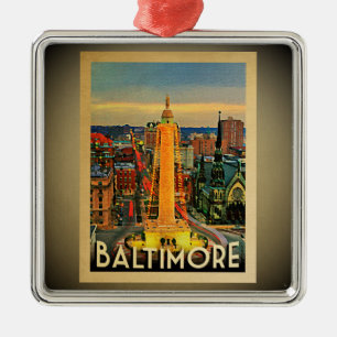 Baltimore Maryland Ornament Vintage Travel Aus Metall