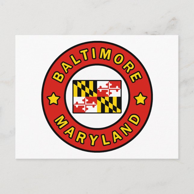 Baltimore Maryland Postkarte (Vorderseite)