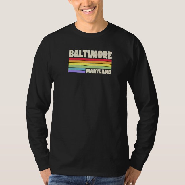 Baltimore Maryland Pride Rainbow Flag Gay Pride Me T-Shirt (Vorderseite)