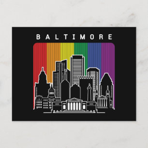 Baltimore Maryland Rainbow Flag LGBT Pride Postkarte