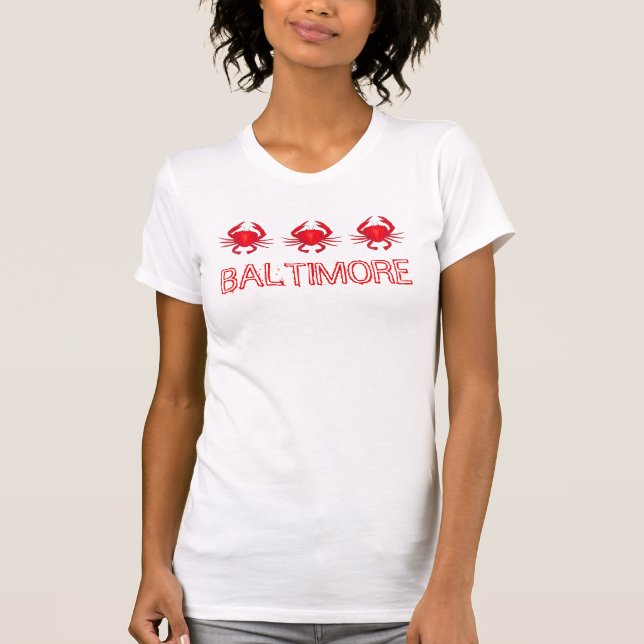 Baltimore Maryland Red Hard Muschel Crabs T-Shirt (Vorderseite)