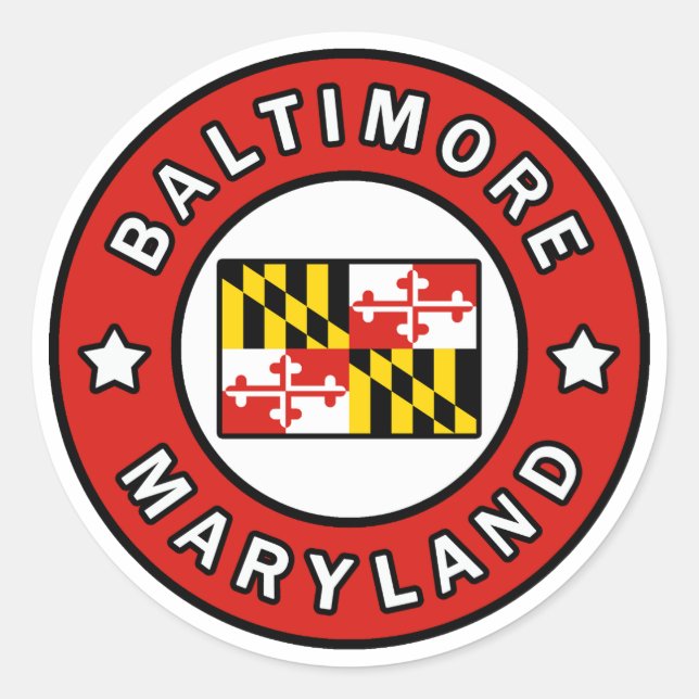 Baltimore Maryland Runder Aufkleber (Vorderseite)