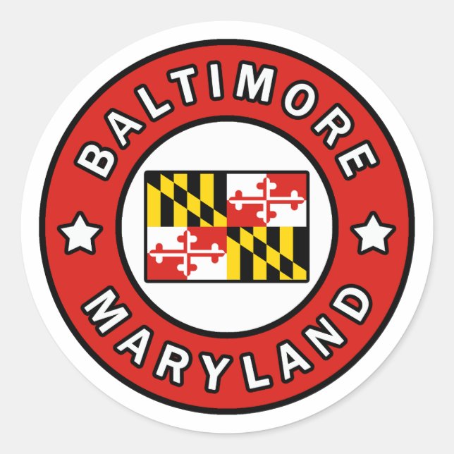 Baltimore Maryland Runder Aufkleber (Vorderseite)