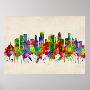 Baltimore Maryland Skyline Poster