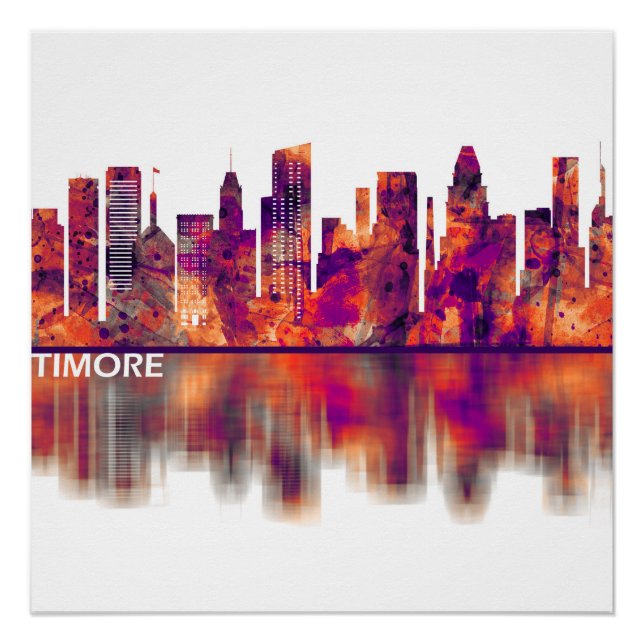 Baltimore Maryland Skyline Poster (Vorderseite)