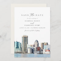 BALTIMORE Maryland Skyline Reisen Save the Date