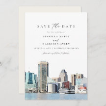 BALTIMORE Maryland Skyline Reisen Save the Date