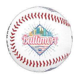 Baltimore Maryland United Staaten Skyline Vintag Baseball