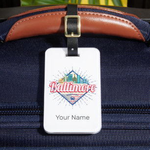 Baltimore Maryland United Staaten Skyline Vintag Gepäckanhänger