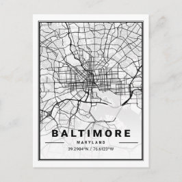 Baltimore Maryland USA Travel City Map Postkarte