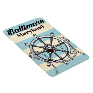 Baltimore Maryland Vintage nautische Reise-Poster Magnet