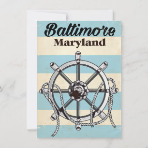 Baltimore Maryland Vintage nautisches Reiseplakat Einladung