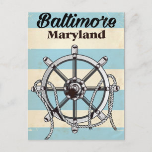 Baltimore Maryland Vintage nautisches Reiseposter Postkarte