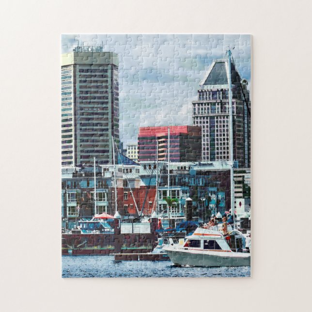 Baltimore MD - Baltimore Skyline am Charles River Puzzle (Vertikal)