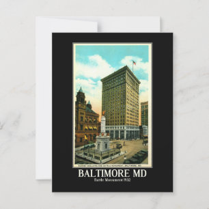 Baltimore MD, Battle Monument 1932 Vintage Inspiri Postkarte