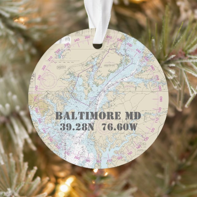 Baltimore MD Gedenkfeier Nautical 2-seitig Ornament (Baum)