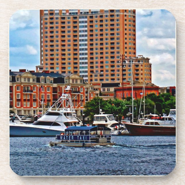 Baltimore MD - Inner Harbour Water Taxi Getränkeuntersetzer (Vorderseite)