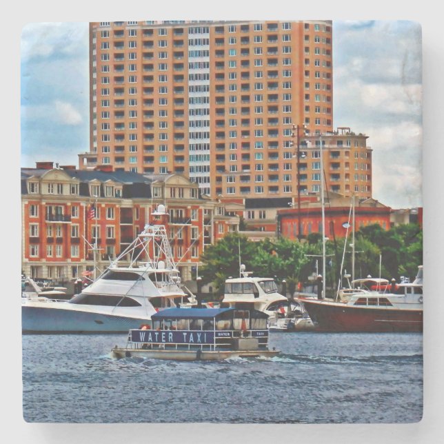 Baltimore MD - Inner Harbour Water Taxi Steinuntersetzer (Vorderseite)