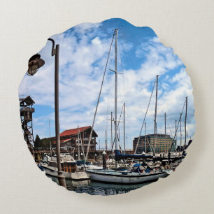 Baltimore MD - Marina in der Nähe von Fells Point Rundes Kissen