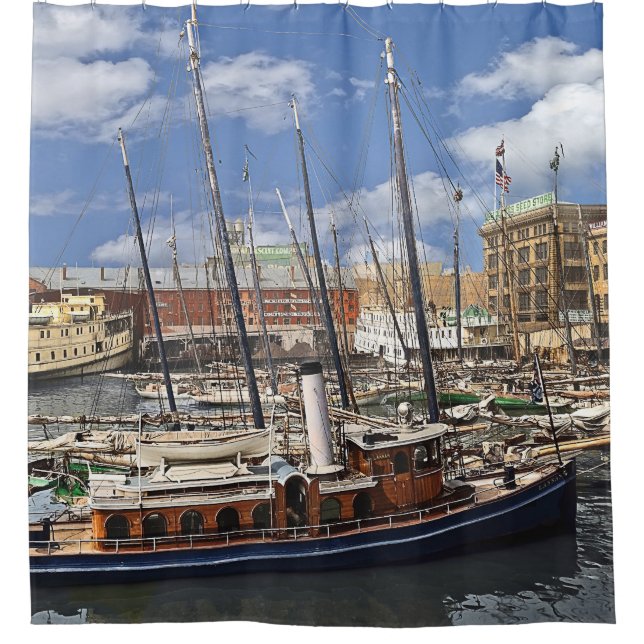 Baltimore, MD – Schlepper Lannan c1905 Duschvorhang (Vorderseite)