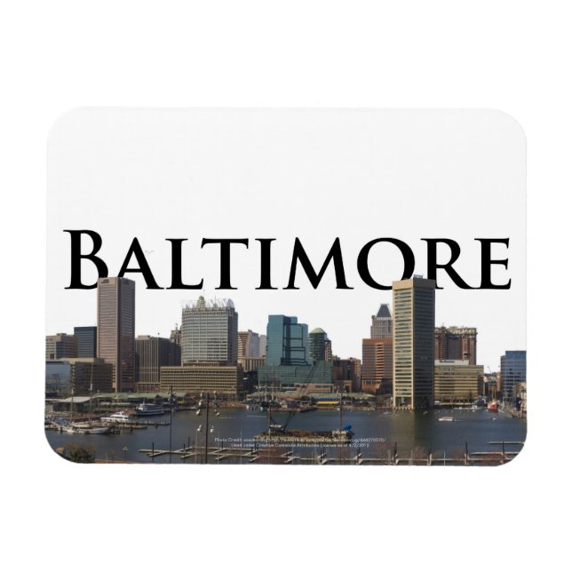 Baltimore MD Skyline mit Baltimore im Sky Magnet (Horizontal)