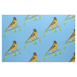 Baltimore Oriole Bird Blue Stoff