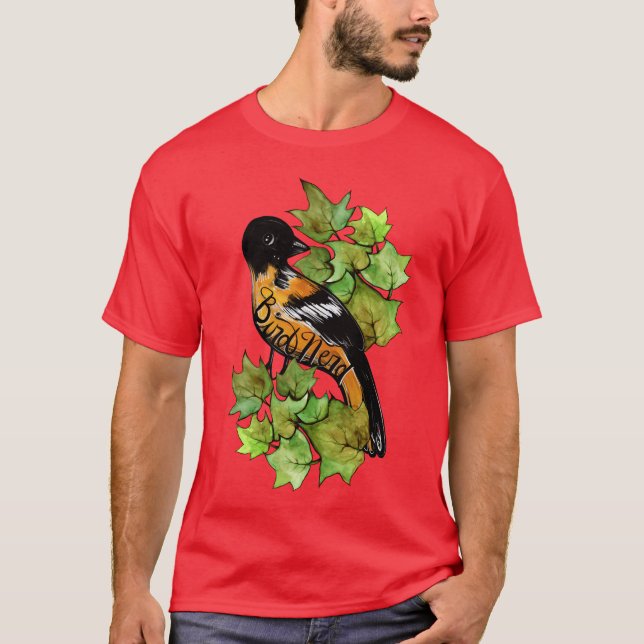Baltimore oriole Bird Nerd Girl T-Shirt (Vorderseite)