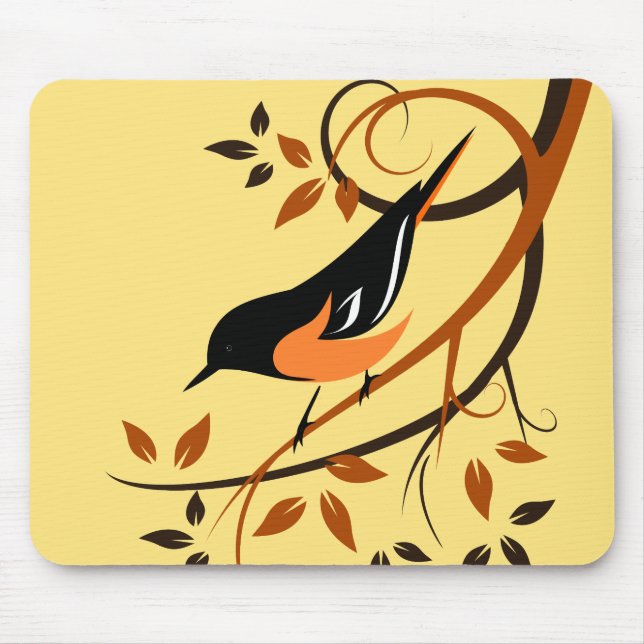 Baltimore Oriole Stilvolles Vogeldesign Mousepad (Vorne)