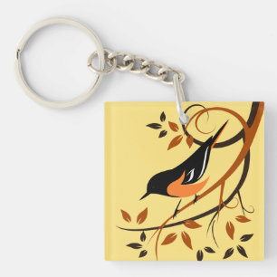 Baltimore Oriole Stilvolles Vogeldesign Schlüsselanhänger