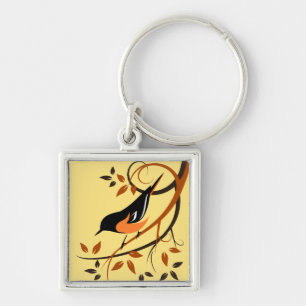 Baltimore Oriole Stilvolles Vogeldesign Schlüsselanhänger