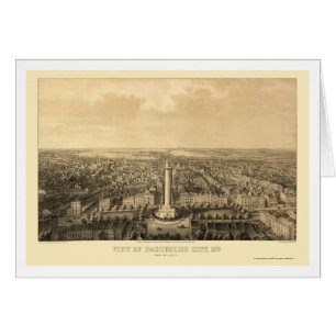 Baltimore, panoramische Karte MD - 1862