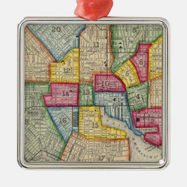 Baltimore-Plan Ornament Aus Metall (Vorne)