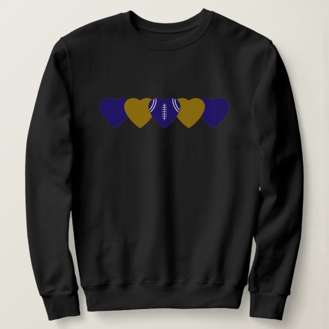 Baltimore Ravens Heart Football Dark Sweatshirt (Design vorne)