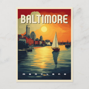 Baltimore Retro-Reise Postkarte
