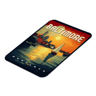 Baltimore Retro Travel Magnet