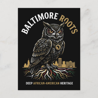 Baltimore Roots Wise Owl African American Heritage Postkarte