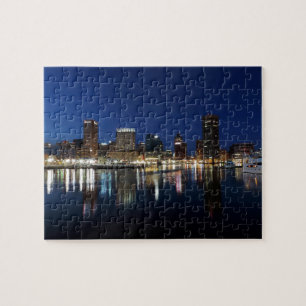 Baltimore-Skyline an der Dämmerung Puzzle