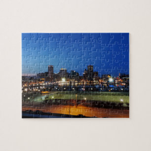 Baltimore-Skyline an der Dämmerung Puzzle