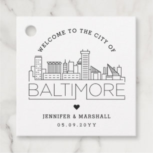 Baltimore Skyline   Begrüßung Geschenkanhänger