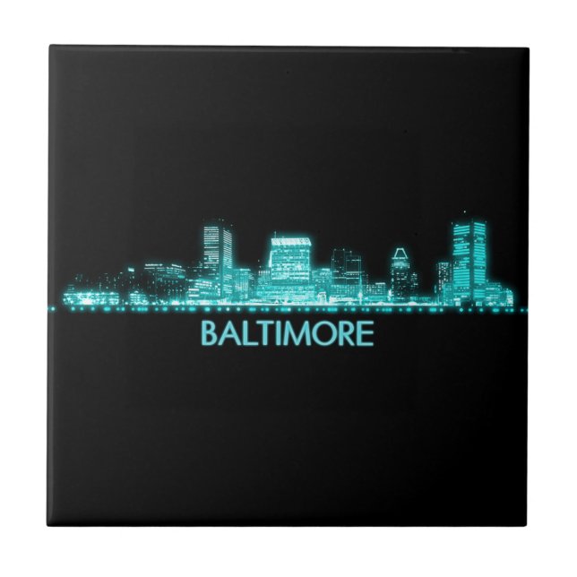 Baltimore Skyline Fliese (Vorderseite)
