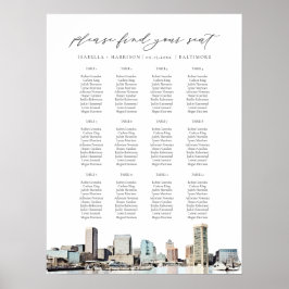 BALTIMORE Skyline Hochzeitstabelle Poster