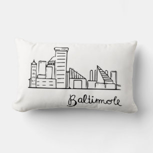 Baltimore Skyline - Kopfkissen Lendenkissen