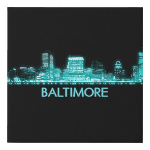 Baltimore Skyline Künstlicher Leinwanddruck